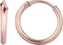 Load image into Gallery viewer, 14k Yellow Gold, White Gold or Rose Gold 10mm Endless Huggie Hoop Earrings