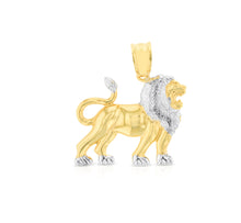 Load image into Gallery viewer, 10k Yellow Gold Two-Tone Lion Pendant