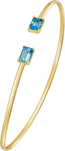 Load image into Gallery viewer, Italian 14k Yellow Gold 4mm Natural Garnet Gemstone Candy Bangle Charm Bracelet