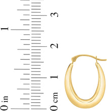 Load image into Gallery viewer, 10k Yellow Gold or White Gold 17mm Light Oval Hoop Earrings