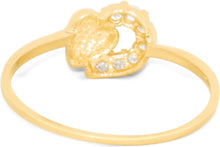Load image into Gallery viewer, 10k Yellow Gold 6mm CZ Interlocked Hearts Ring, Sizes 4 - 9.5