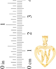 Load image into Gallery viewer, 10k Yellow Gold 0.5" Personalized Alphabet Letter A - Z Initial Heart Pendant with optional Extendable Cable Chain Necklace