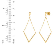 Load image into Gallery viewer, 14k Yellow Gold 45mm Polished V Drop Earrings