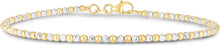 Load image into Gallery viewer, 14k Yellow Gold 2.2mm, 3mm or 4mm Diamond Cut Bead Link Bracelet, Adjustable 6.25" - 7.5 Inch