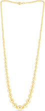 Load image into Gallery viewer, 14k Yellow Gold Graduated Shiny High Polish Bead Chain Necklace 16" - 17" - 18 Inch