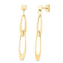 Load image into Gallery viewer, 14k Yellow Gold 43mm Gold Italian Oval Link Earrings