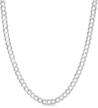 Load image into Gallery viewer, 14k White Gold 5.7mm Solid Curb Cuban Chain Necklace