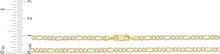 Load image into Gallery viewer, 10k Two-Tone Gold 2.5mm Lite Pave Diamond Cut Figaro Chain Link Necklace