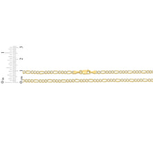 Load image into Gallery viewer, 10k Yellow Gold and White Gold 2.5mm Solid Two-Tone Figaro Chain Bracelet or Anklet