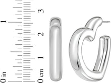 Load image into Gallery viewer, 925 Sterling Silver or 14k Gold over Silver 28mm Open Heart C-Hoop Earrings