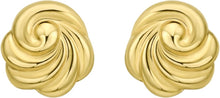 Load image into Gallery viewer, 14k Yellow Gold 13mm Swirl Knot Stud Earrings