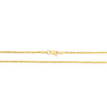 Load image into Gallery viewer, 10k Yellow Gold 2mm Solid Diamond Cut Rope Chain Necklace
