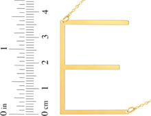 Load image into Gallery viewer, 14k Yellow Gold 1.5" Extra Large Angled Alphabet Letter A - Z Initial Charm Pendant with Chain Necklace