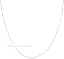 Load image into Gallery viewer, 18k White Gold Double Extendable Solid Diamond Cut Cable Chain Adjustable Necklace, 16" - 17" - 18 Inch