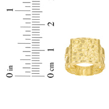 Load image into Gallery viewer, 10k Yellow Gold 17.5mm Solid Square Cuban Nugget Ring