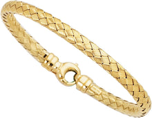 Load image into Gallery viewer, 14k Yellow Gold 6mm Weaved Bangle Bracelet, 7.25 Inch
