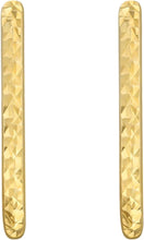 Load image into Gallery viewer, 14k Yellow Gold 2mm Textured Rounded Rectangular Hoop Earrings