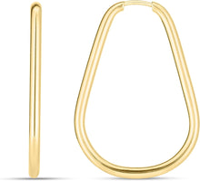 Load image into Gallery viewer, 14k Yellow Gold High Polish Oval Geometrical Round Tube Endless Hoop Earrings