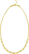 Load image into Gallery viewer, 14k Yellow Gold Paperclip Adjustable Chain Friendship Necklace, 16 to 26 Inch