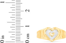 Load image into Gallery viewer, 10k Yellow Gold 9mm Heart Openwork Shank Two-Tone Ring, Sizes 4 - 11