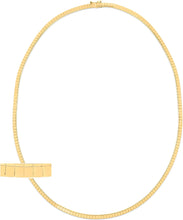 Load image into Gallery viewer, 14k Yellow Gold 3.2mm Cube Brick Omega Link Chain Necklace, 18 Inch