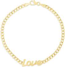 Load image into Gallery viewer, 14k Yellow Gold 7.2mm Love Lite Curb Link Bracelet, 7 Inch