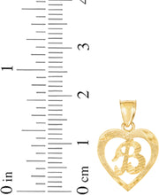 Load image into Gallery viewer, 10k Yellow Gold 0.5" Personalized Alphabet Letter A - Z Initial Heart Pendant with optional Extendable Cable Chain Necklace