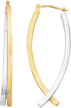 Load image into Gallery viewer, 14k Two-Tone Gold 38mm Crossed Curves Hoop Earrings