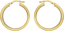 Load image into Gallery viewer, 14k Yellow Gold 27mm Trinity Tube Hoop Earrings