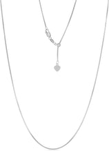 Load image into Gallery viewer, 14k Yellow Gold or White Gold or Rose Gold 0.8mm Classic Solid Box Adjustable Chain Necklace