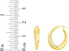 Load image into Gallery viewer, 14k Yellow Gold 5mm x 20mm Graduated Oval Hoop Earrings