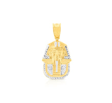 Load image into Gallery viewer, 10k Yellow Gold Egyptian King Pharoah Two-Tone Pendant