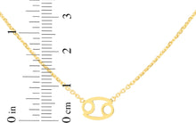 Load image into Gallery viewer, 14k Yellow Gold Horoscope Zodiac Sign Charm Pendants Chain Necklace 16" - 18 Inch