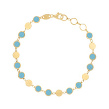 Load image into Gallery viewer, 14k Yellow Gold 5mm Gemstone Mirror Link Bracelet