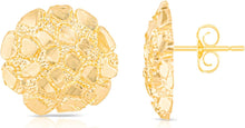 Load image into Gallery viewer, 10k Yellow Gold Solid Round Nugget Earrings