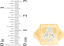 Load image into Gallery viewer, 10k Yellow Gold 14mm Square Free Mason Signet Men's Ring, Sizes 5 - 13