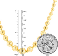 Load image into Gallery viewer, 14k Yellow Gold Graduated Shiny High Polish Bead Chain Necklace 16" - 17" - 18 Inch