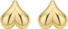 Load image into Gallery viewer, 14k Yellow Gold 13mm Puffed Bubble Heart Stud Earrings