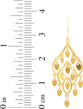 Load image into Gallery viewer, 10k Yellow Gold 37mm Chandelier of Leaves Earrings