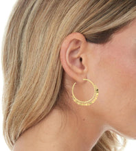 Load image into Gallery viewer, 14k Yellow Gold 30mm Flora Hoop Earrings