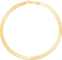 Load image into Gallery viewer, 10k Yellow Gold 6mm Super Flexible Silky Herringbone Chain Bracelet