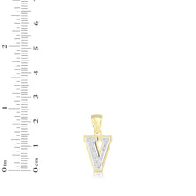 Load image into Gallery viewer, 10k Yellow Gold and White Gold 15mm 3D Alphabet Initial A Pendant