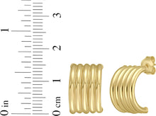 Load image into Gallery viewer, 14k Yellow Gold 15.5mm Multirow C-Hoop Earrings
