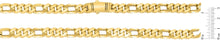 Load image into Gallery viewer, 10k Yellow Gold 9mm Lite Figaro Monaco Link Chain Necklace