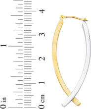 Load image into Gallery viewer, 14k Two-Tone Gold 38mm Crossed Curves Hoop Earrings