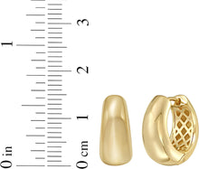 Load image into Gallery viewer, 925 Sterling Silver or 14k Gold over Silver 15mm Graduated Sculpted Hoop Earrings