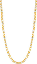 Load image into Gallery viewer, 10k Yellow Gold 4mm Solid Iced White Gold Pave Round Franco Chain Necklace