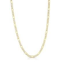 Load image into Gallery viewer, 10k Yellow Gold and White Gold 3.5mm Solid Two-Tone Figaro Chain Necklace