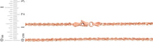 Load image into Gallery viewer, 14k Rose Gold 2.5mm Solid Rope Chain Diamond Cut Necklace