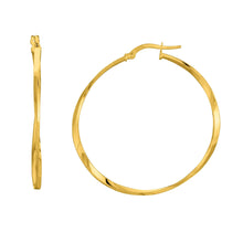 Load image into Gallery viewer, 14k Yellow Gold 35mm Twisted Hoop Earrings